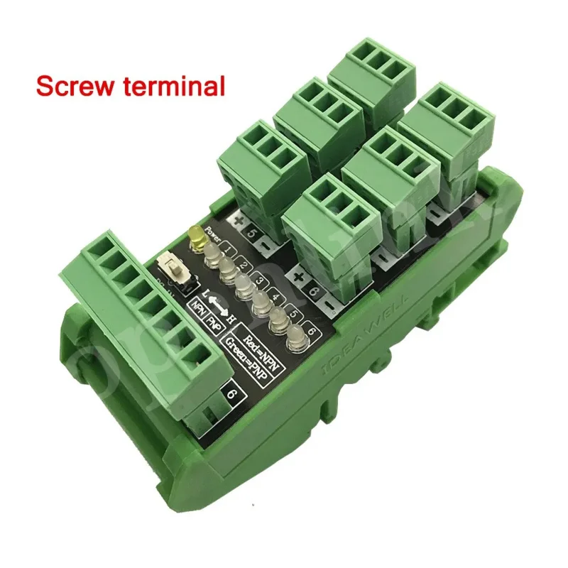 6-Way Proximity Switch Sensor Terminal Block Two- Three-Wire PLC Input Module Photoelectric Conversion Board NPN / PNP