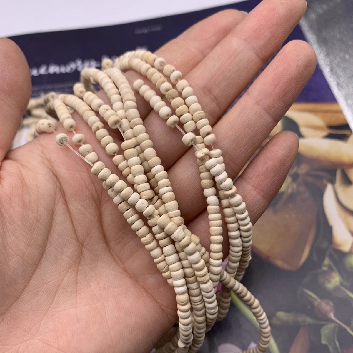 Irregular Cylindrical Solid Wood Loose Spacing Bead 3.5-4mm Jewelry Making DIY Necklace Bracelet Accessory Gift 38cm