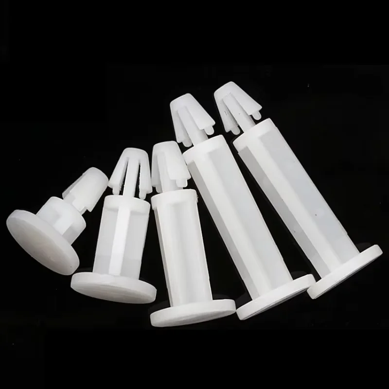 100pcs Flat Base Nylon Plastic Insulated Auto Fixing Standoff Spacer Rivet for 4mm Hole Chassis PCB Circuit