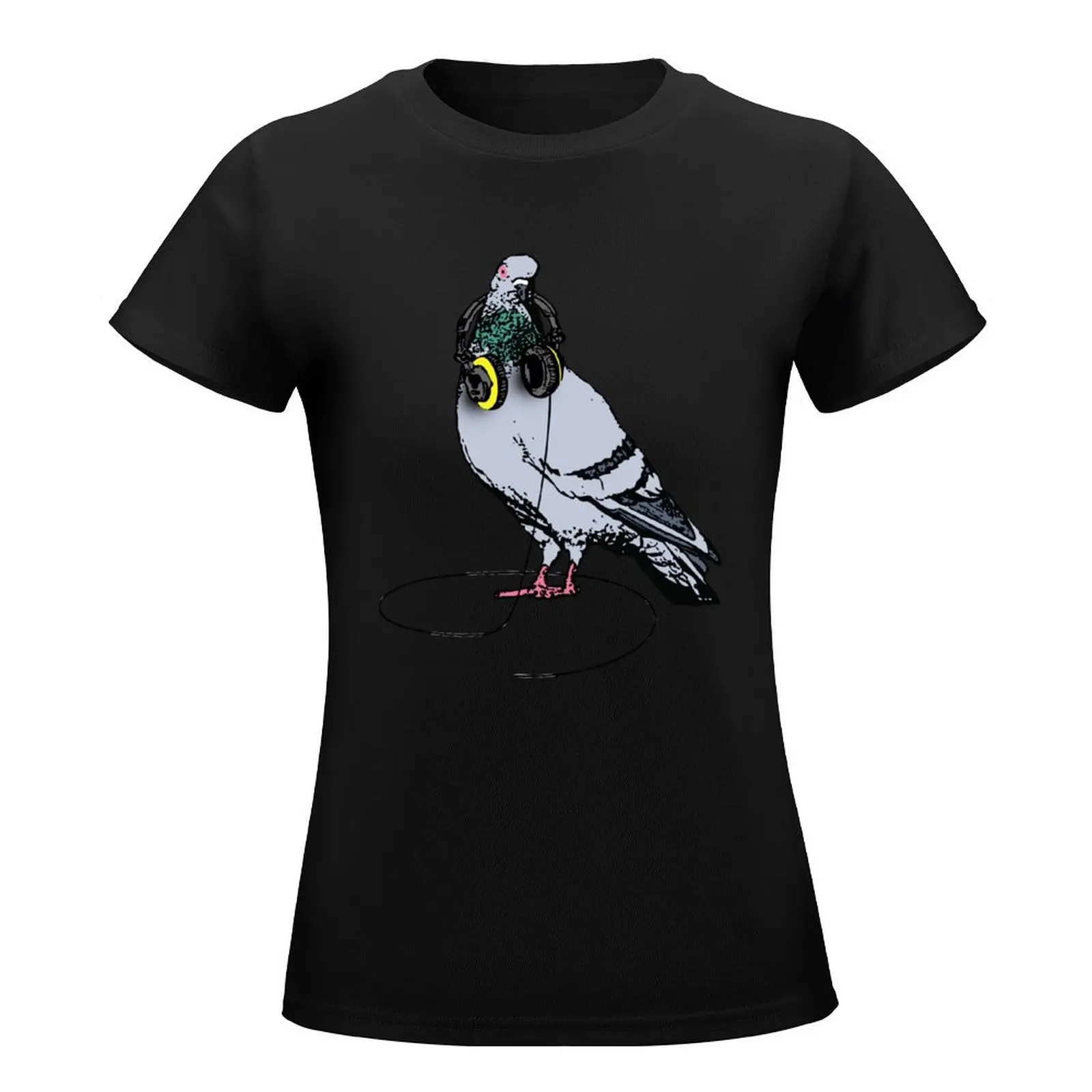 Techno Pigeon T-Shirt hippie clothes korean fashion t-shirts for Women pack