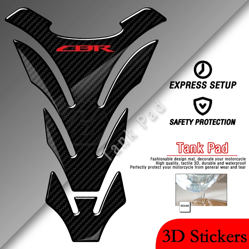 

Suitable for Honda CBR 600 900 1000 Tankpad 3D resin carbon appearance fuel tank pad scratch resistant sticker decoration