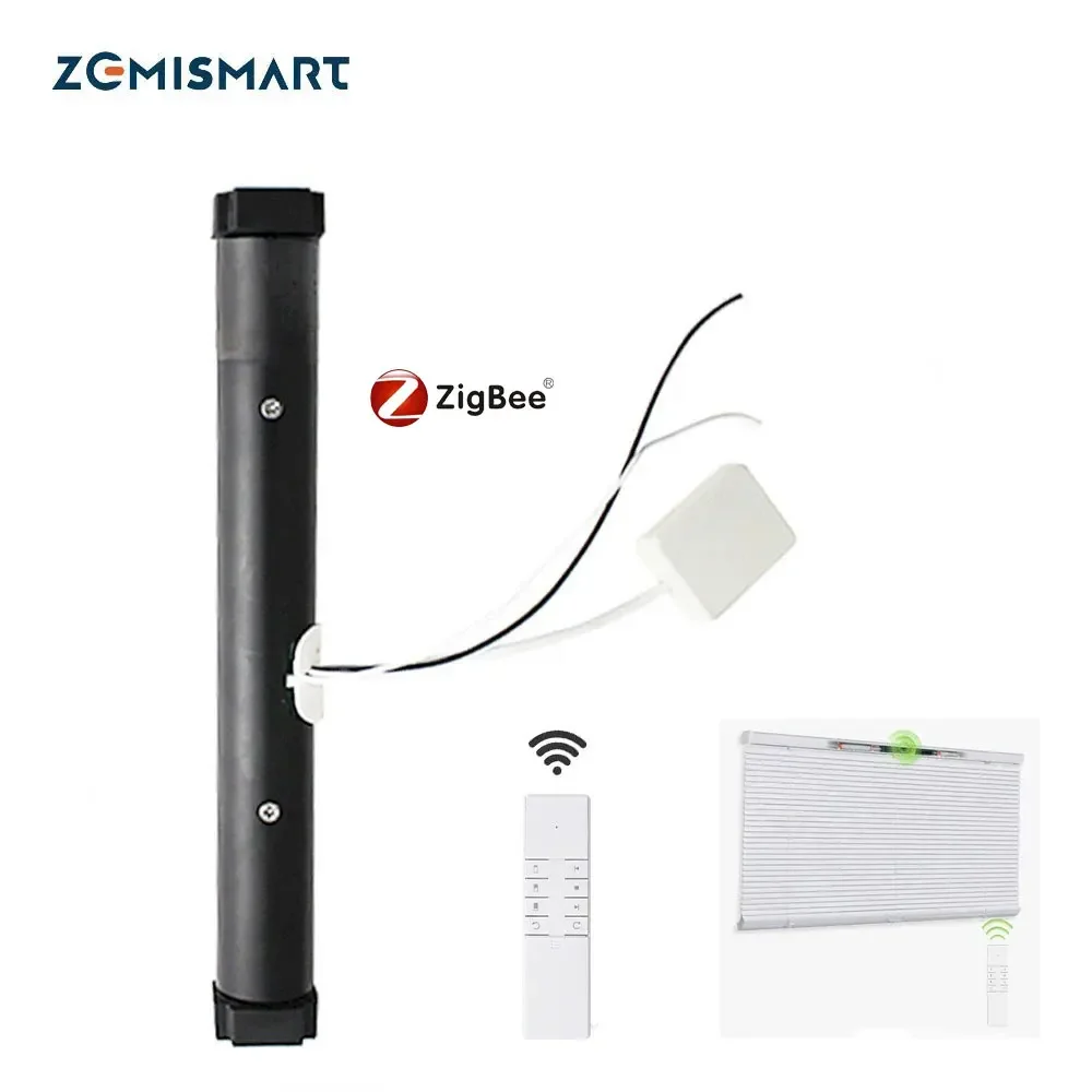 Zemismart  Zigbee Blind Motor for Aluminum Roman Shade Honeycomb Curtain Work with Tuya Alexa Google Home Smart Control