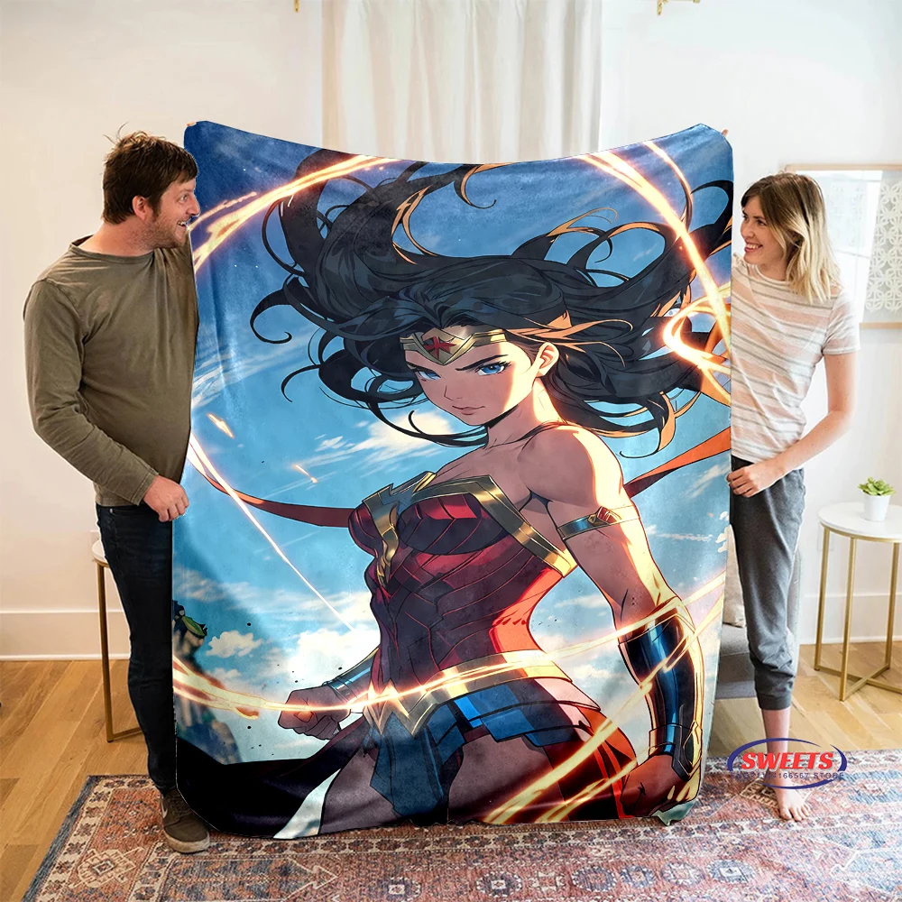 New Arrival! Classic Wonder Woman Blanket Sofa Bed Four Seasons Soft Fluffy Quilt Blanket Flannel Throw Outdoor Leisure Nap Gift