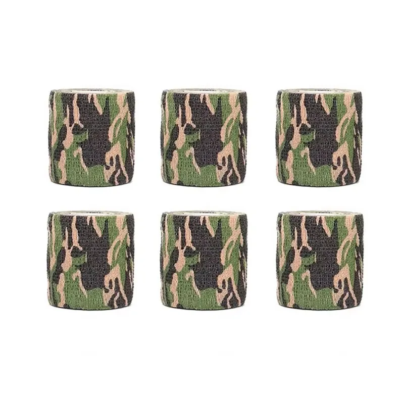 1-15cps 5 سنتيمتر التمويه مطاطا التفاف الشريط ذاتية اللصق الرياضة حامي ضمادة للكاحل الركبة إصبع الذراع هانت تمويه العصابات #1