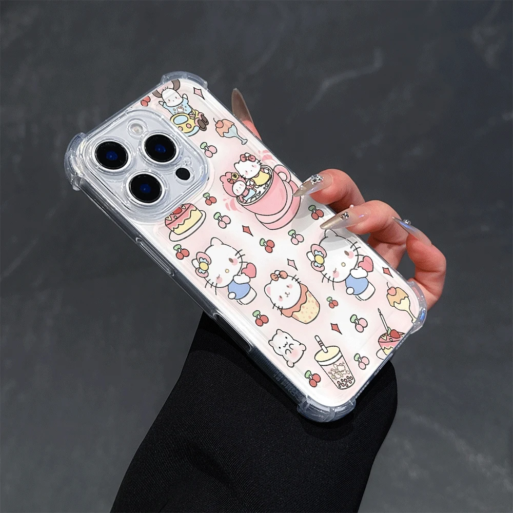 Hello Kitty Weiche Handyhülle für IPhone 15 Pro IPhone 16/15/14/13/12/11/x/xs/xs Max Mädchen Handyhüllen Hellokitty Anime Zubehör