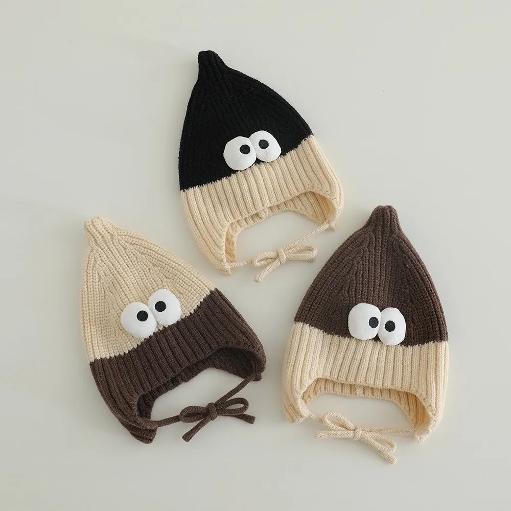 

Cozy Funny Design Knitted Hat with Flaps Soft Winter Beanie Warm Beanie for