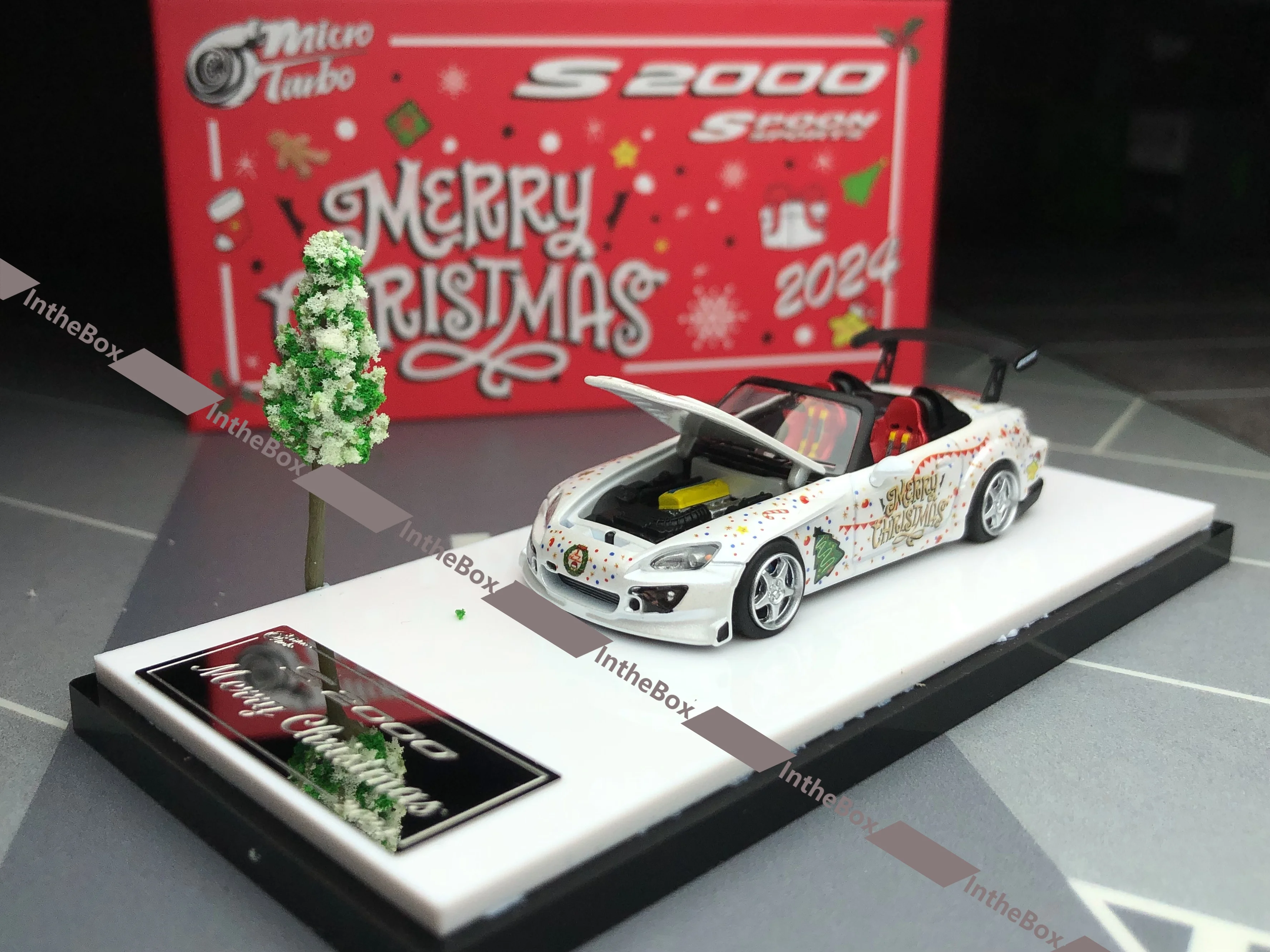 MT 1:64 JDM White S2000 Christmas Sports Model Diecast Metal Car BN Model Car Collection Limited Edition Hobby Toys