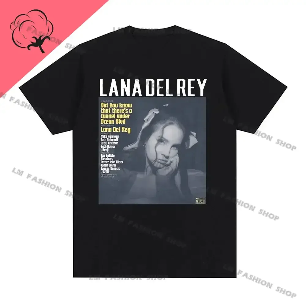 Camiseta con estampado de la cantante Lana Del Rey para hombre y mujer, ropa de calle de algodón, Hip Hop, de manga corta, Unisex, Y2k