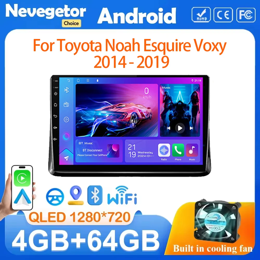 

Android 13 для Toyota Noah Esquire Voxy 2014-2019, автомобильный DVD-мультимедийный плеер, GPS-навигация, головное устройство, радио Carplay, экран QLED