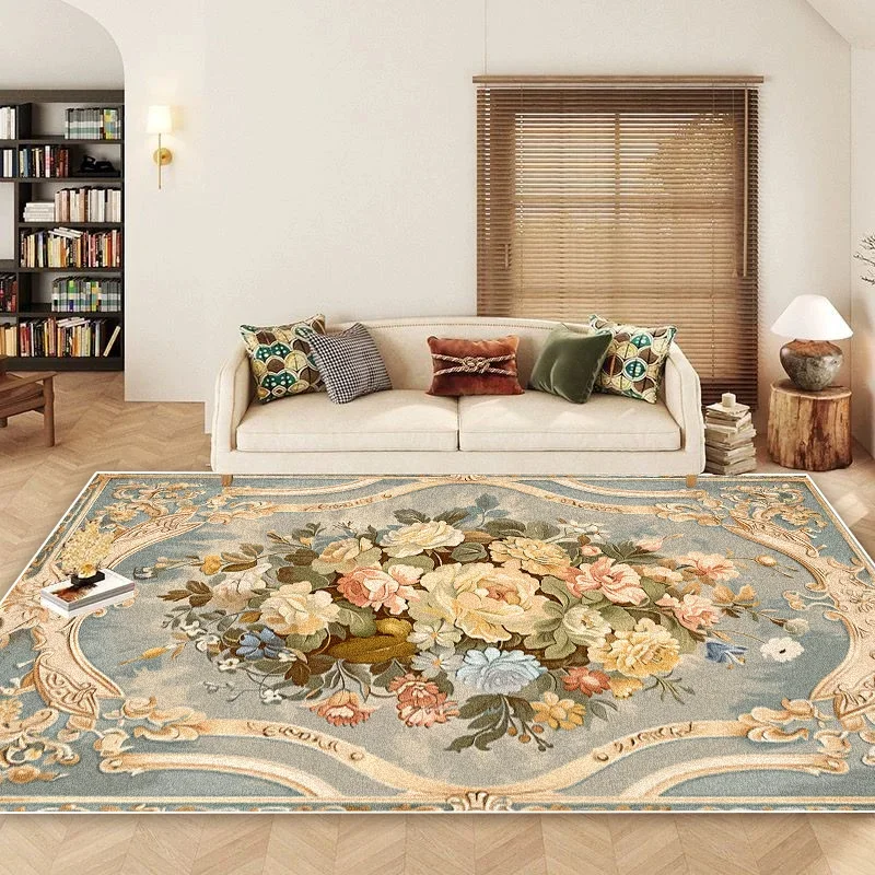 Nordic Style Flower Carpets for Living Room High-grade Floral Decoration Bedroom Large Area Rugs Non-slip Lobby Sofa Area Mats