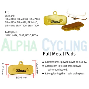 Shimano Disk bisiklet Fren balatası, 4 Pistonlu Kaliper, deore dişli XT, Zee, Aziz, M820, M810, M640, MT520, MT420, 4 Çift, Tam Metal 6 Büyük satış, shimano br-mt520-no. 3