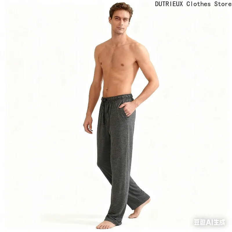 Celana Panjang Longgar Nyaman dan Lembut, Celana Kasual Pria Warna Solid Sederhana untuk Musim Gugur, Celana Pria untuk Olahraga, Kebugaran, Lari, dan Pakaian Rumah