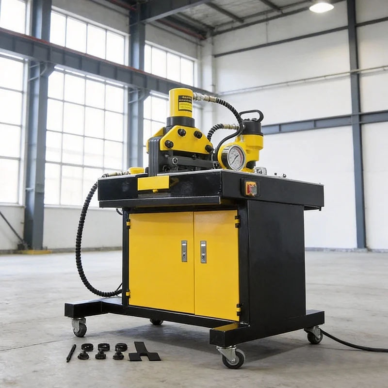 RRDMX-200D Multifunction Hydraulic Portable Electric Power Brass Sheet Copper Busbar Bending Cutting Punching Processing Machine