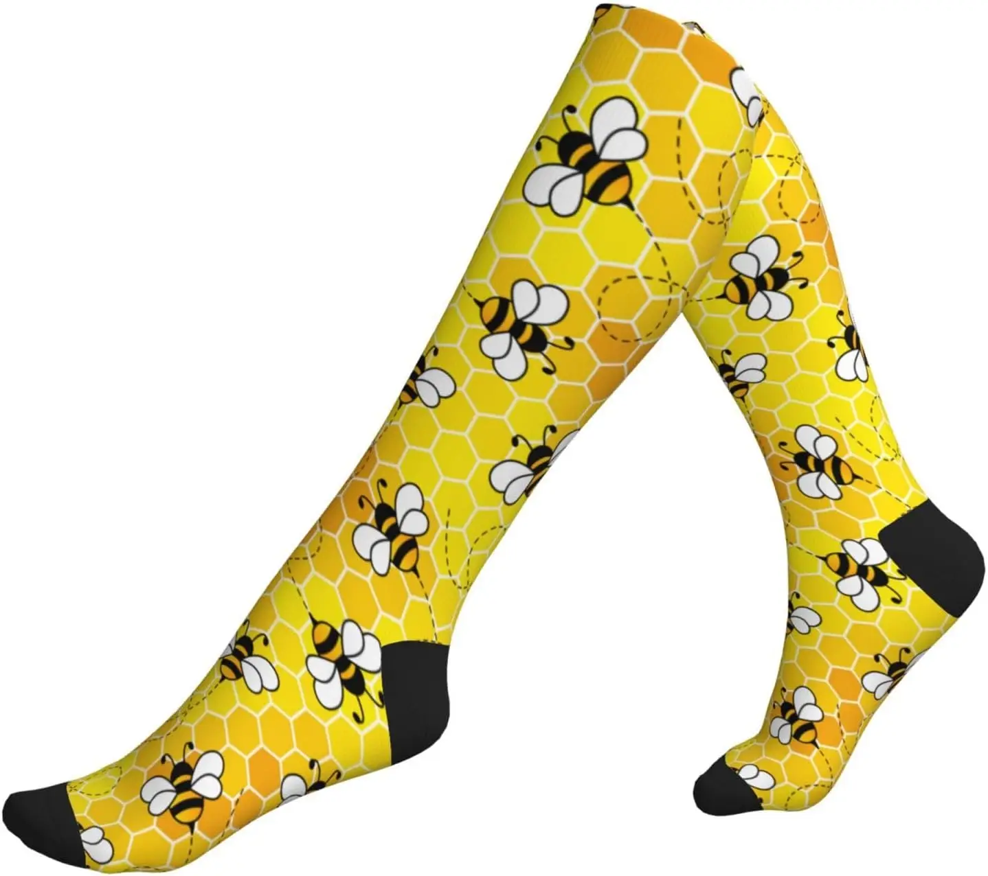 Bee Compression Socks Women and Men for Nurses Travel Pregnancy Recovery Running Athletic for Men Women Outdoor Hiking Running