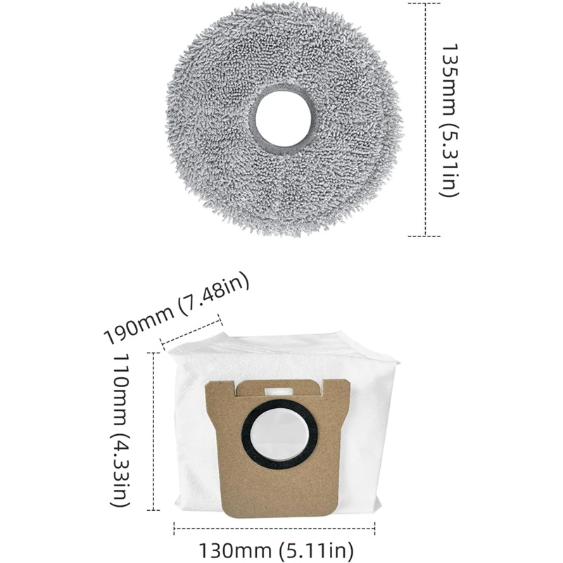 Piezas de Repuesto compatibles con Dreame L10S Ultra / L10 Ultra Robot aspirador, accesorios, cepillo principal, bolsas de polvo