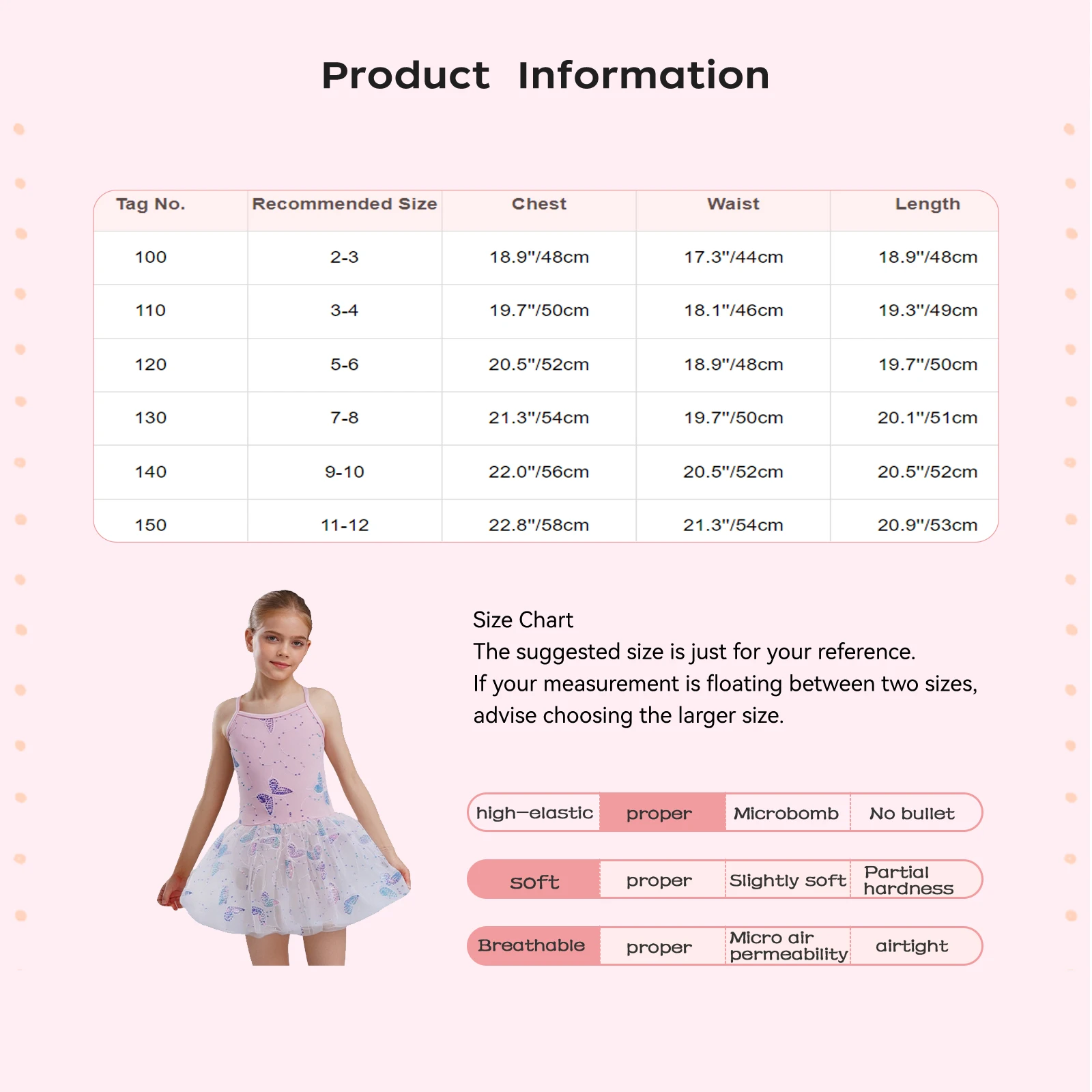 

Children Girls Ballet Dance Costume Sparkling Sequin Tutu Dress Cross Back Support Butterfly Detail with Built In Underwear