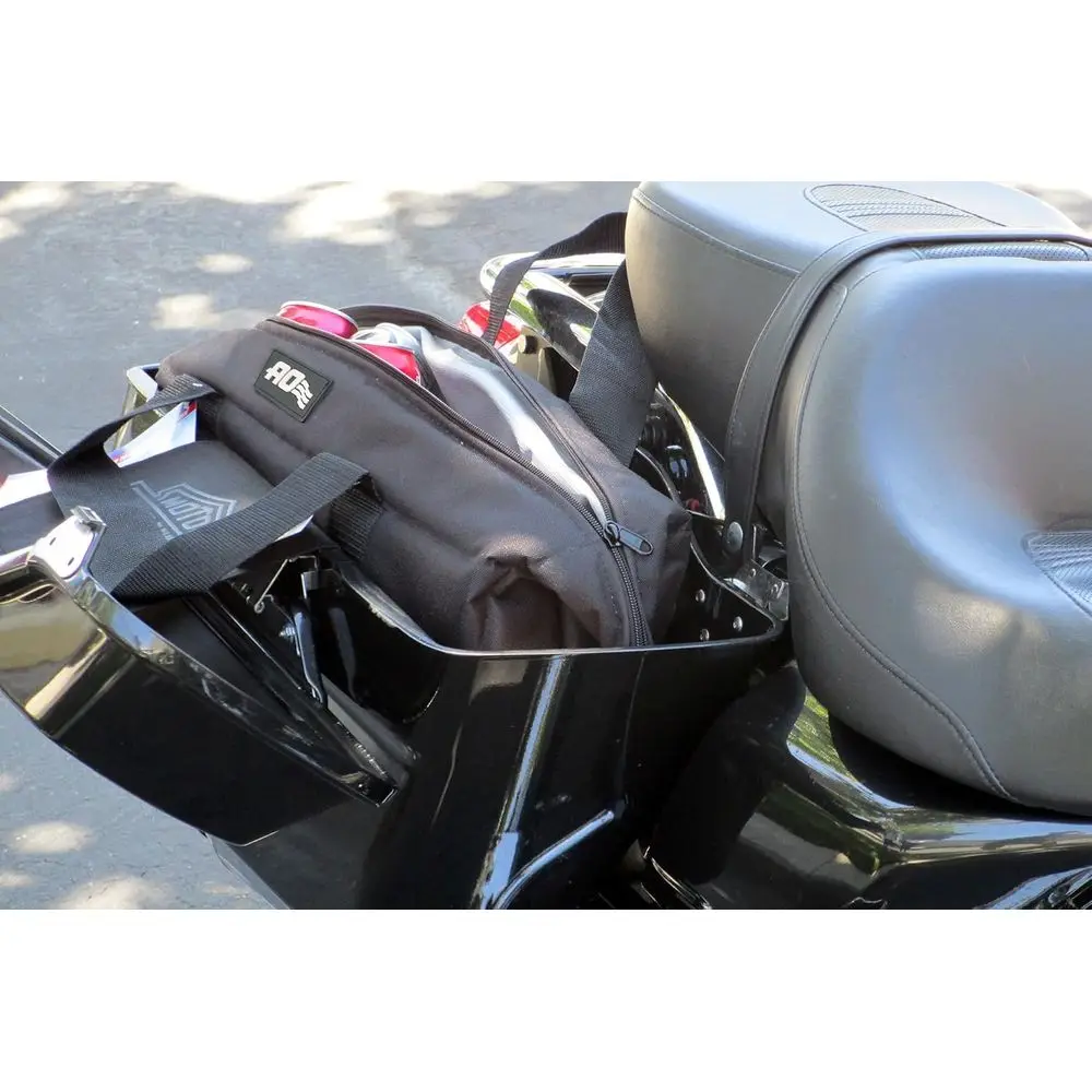Motorcycle Saddle Bag Soft Coolers, 15-Can Capacity, Black