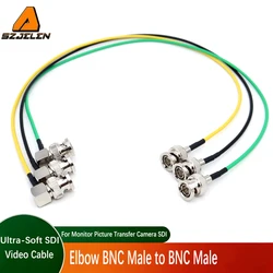 BNC to BNC, 75 Ω HD-SDI Ultra Soft SDI for Cameras, Monitors SDI Video Cable, RF Coaxial Cable, Yellow Green Black Color Scheme