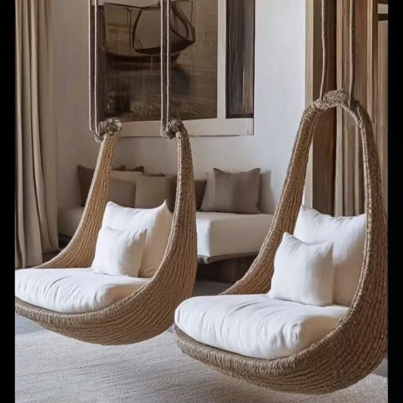 

Home light luxury rattan chair swing, indoor and outdoor rattan woven internet famous leisure hanging chair