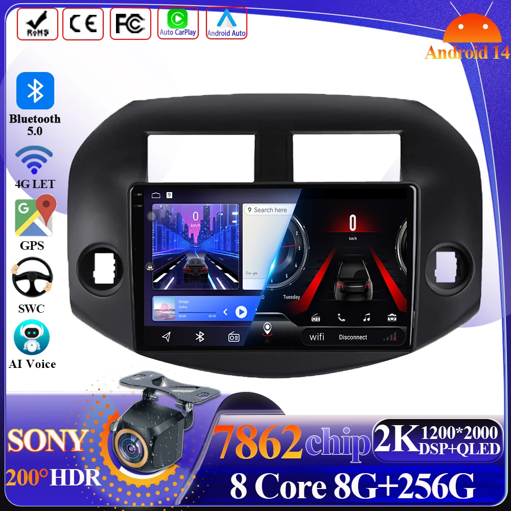 

Android 14 Carplay For Toyota RAV-4 RAV4 3 XA30 2005-2013 Intelligent System 8 core Car Multimedia Player 5G Wifi Touch Display