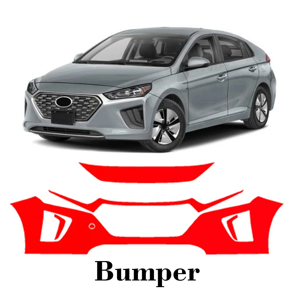 

For Hyundai IONIQ 2017-2022 8.5Mil TPU Pre-cut PPF Kit Scratch-resistant Transparent Front Bumper Protective Film