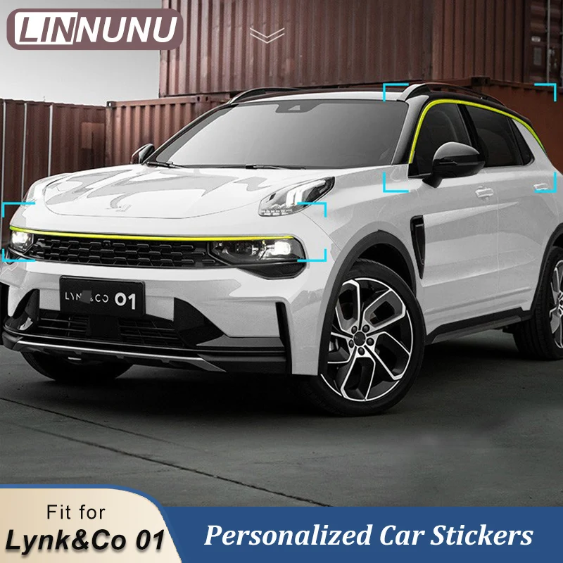 LINNUNU Car Stickers For Lynk & Co 01 2021-2026 Car Window Edge Decoration Auto Sticker Body Exterior Modification Accessories
