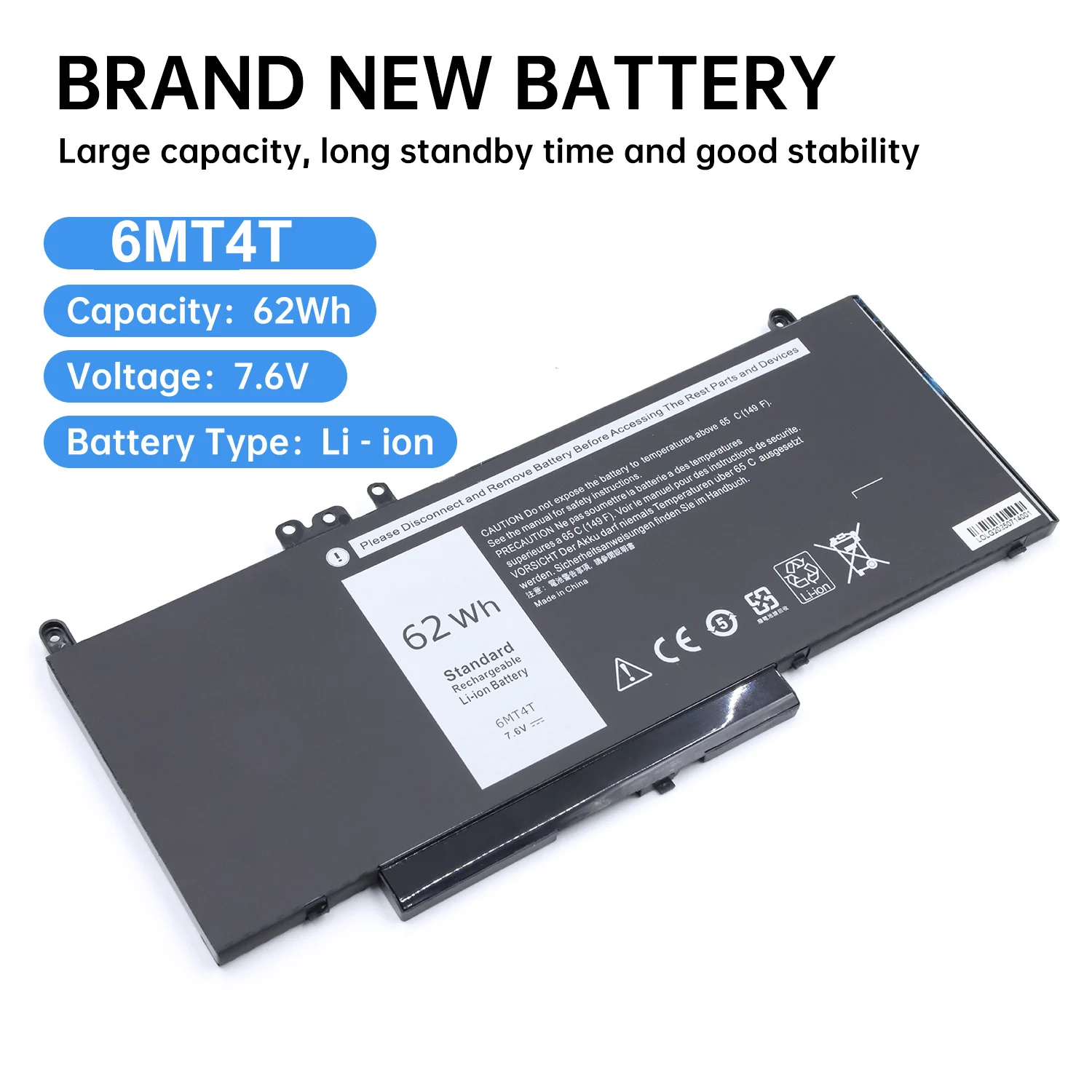 

Аккумулятор 6MT4T E5470 E5570, совместимый с Dell Latitude 14, 5470 15 5570 Precision 15 3510 M3510 Series 7V69Y TXF9M 79VRK HK6DV