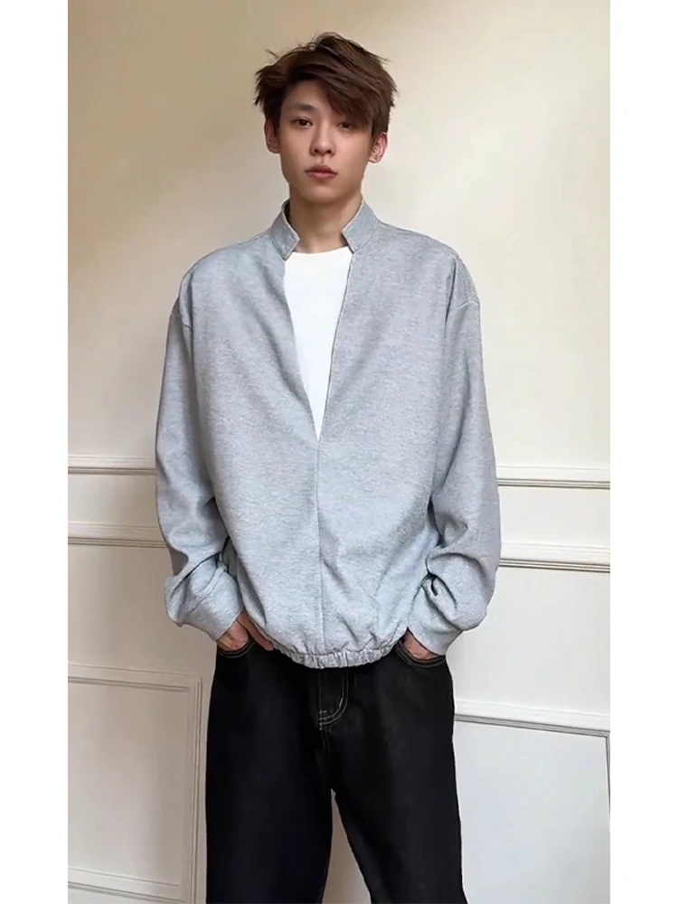 

Cleanfit Men's Stand Collar Apparels Spring Autumn Vintage Sle Long Sve Cotton Polyester Hoodl Casual Wear