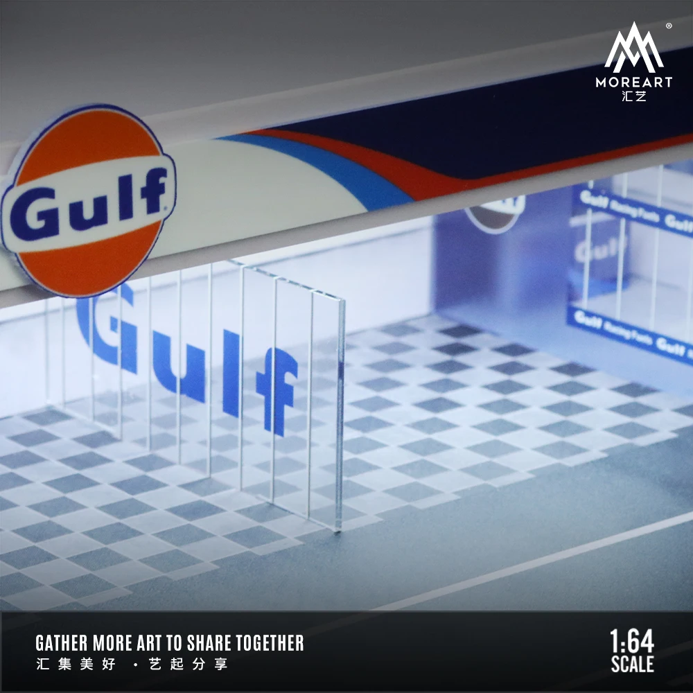 MoreArt&TimeMicro 1:64 GULF Theme Modification Store Beleuchtungsversion Montagescene