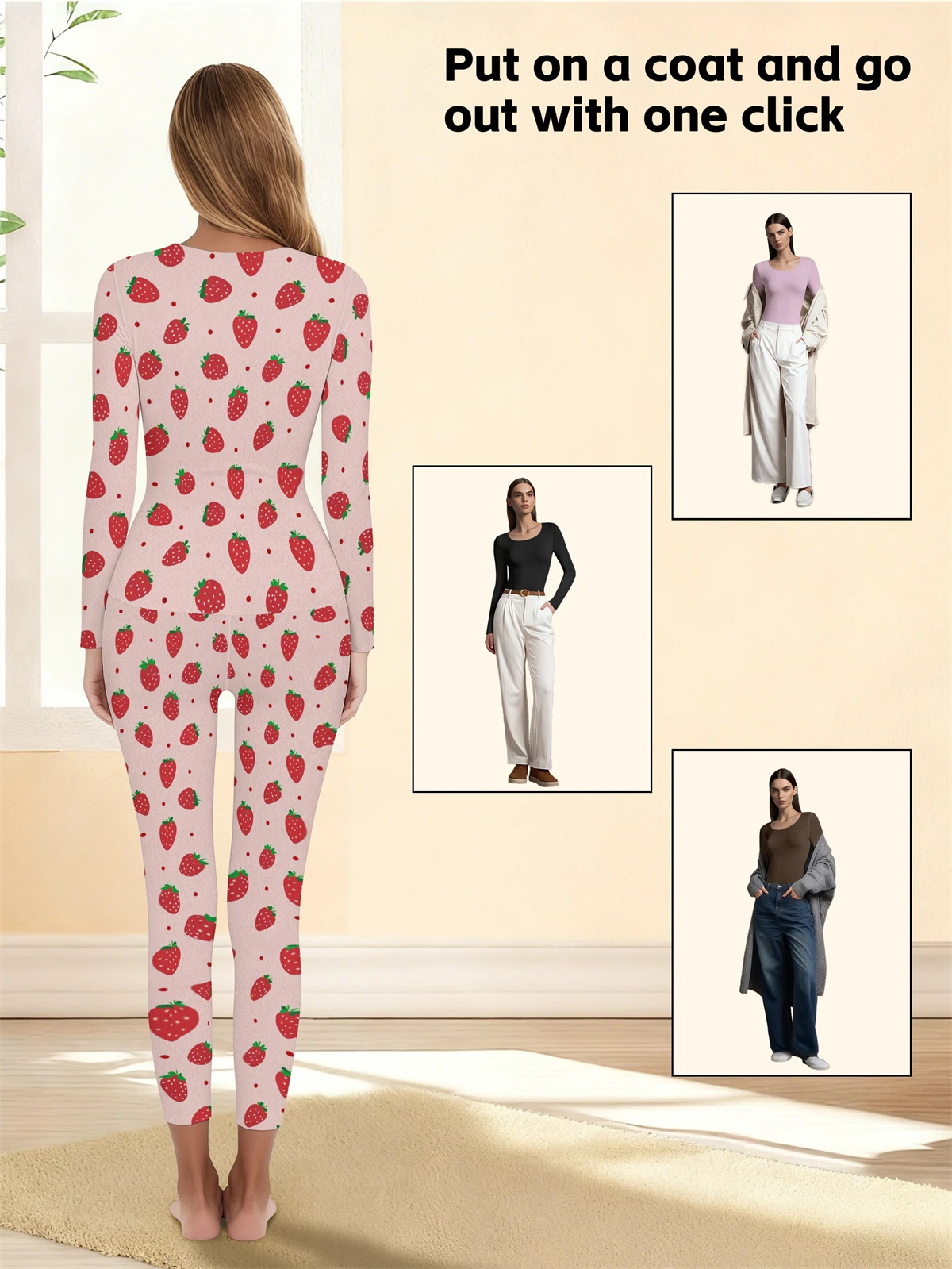 1 مجموعة ملابس اخلية حرارية دافئة مثير السيدات العشير طويل جونز النساء على شكل مجموعات الإناث الياقة المتوسطة تشكيل الملابس الحرارية #3