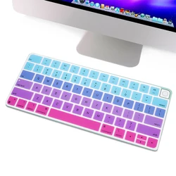 HRH dla Apple Magic Wireless keybord Cover (wydanie 2021) A2450 A2449 IMAC naklejki na klawiaturę Protector Rainbow Silicone Cover US