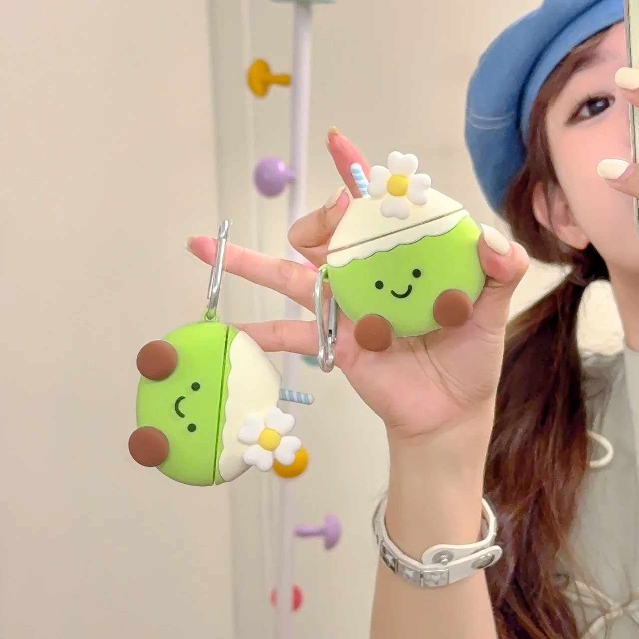 For Airpods1 Airpods2 Airpods3 Airpods4 Airpods Pro 2 Case Cute Cartoon Summer Coconut Green Flower Soft Silicone Earphone Cover