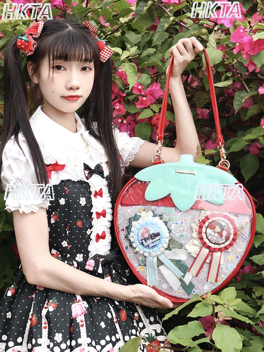 Sweet and Cute Fashion Summer Large Capacity Light Pink Pain Bag Girls Kawaii Casual Shoulder Crossbody Lolita Backpacks Women