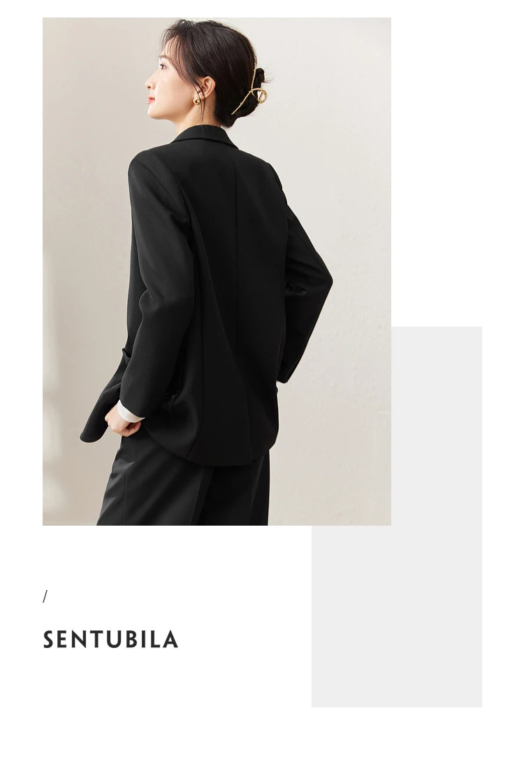 SENTUBILA Maßgeschneiderter Blazer für Damen 2026 Frühling Herbst Modetrend Elegante Anzugjacke für die Arbeit Damenbekleidung 153XC3230 – Detail 14