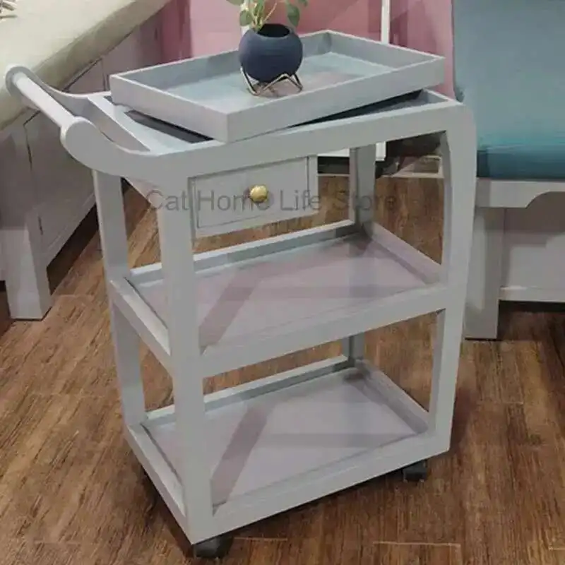 

Station Barber for Salon Professional Manicure Trolley Auxiliary Trolleys Spa Aesthetic Ruedss Beauty Styling 3-speed Organizers