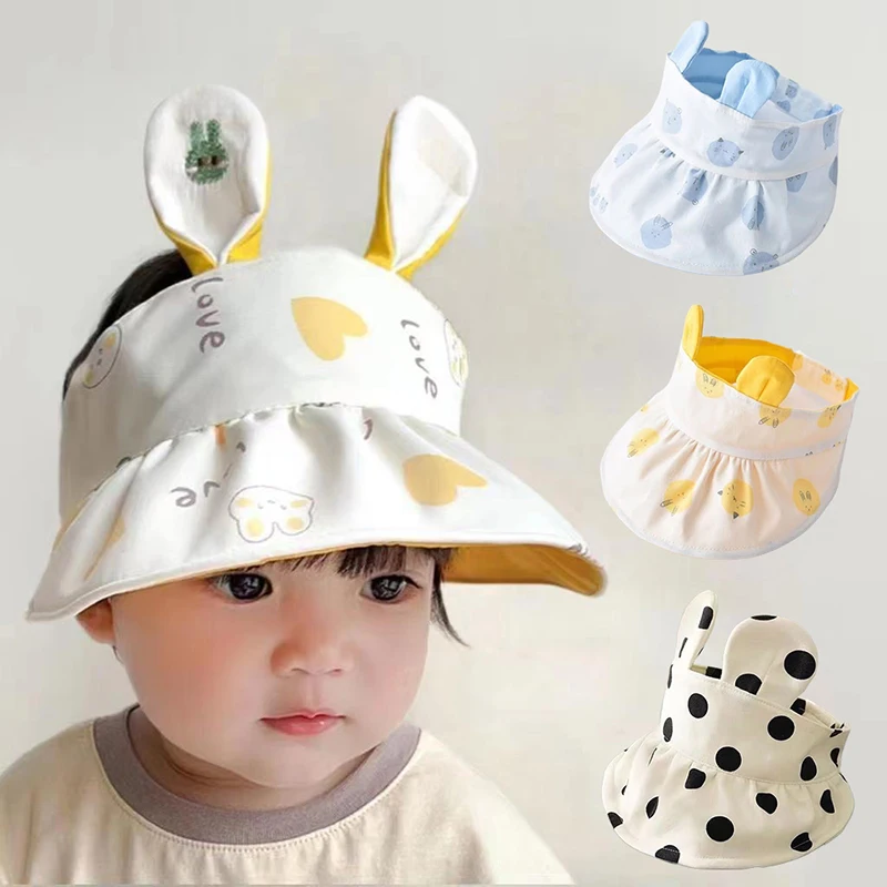 Sombrero de Sol para bebé, gorro de playa de ala grande para niño, protección solar al aire libre, gorro de viaje para niño y niña, tapa vacía, ajustable, 6-24M