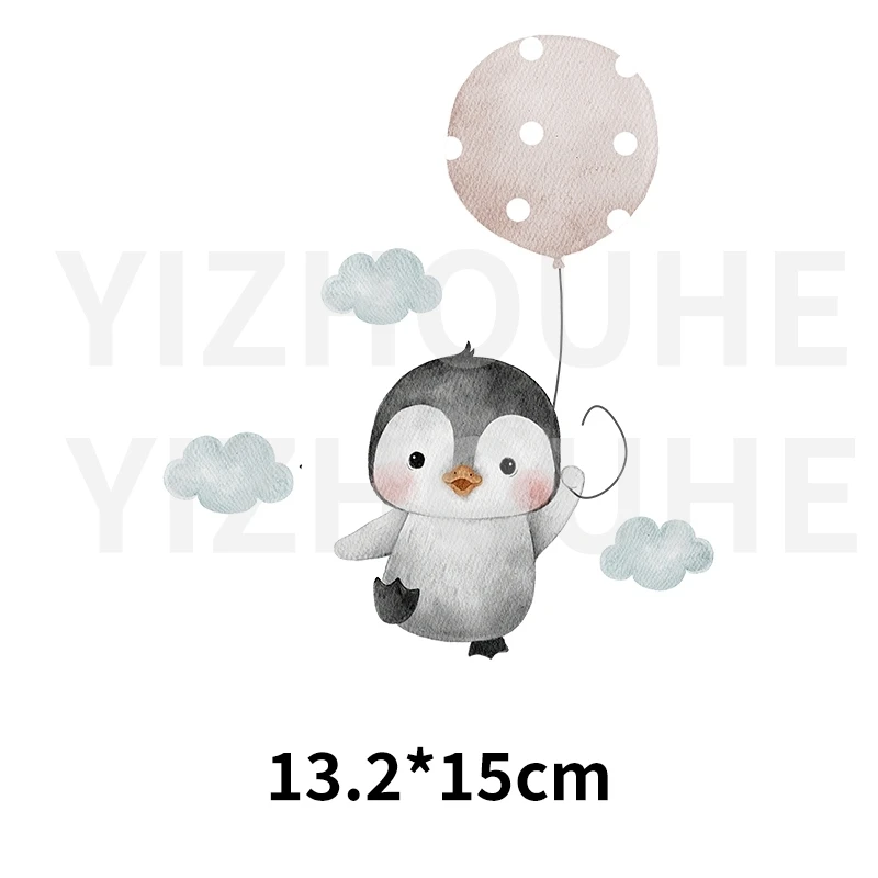 Cute Penguin and Koala DTF Heat Transfer Printed Stickers Iron On DIY T-shirtand hoodie backpack decoration stickers washable view 5