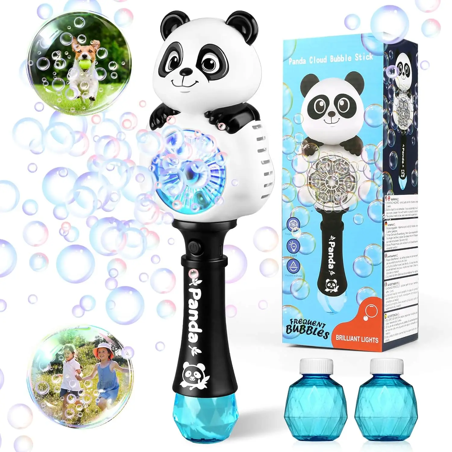 

Automatic Bubble Machine for Kids 3-8, Light Up Wand, Rechargeable, Outdoor Toys, Gifts for Toddlers