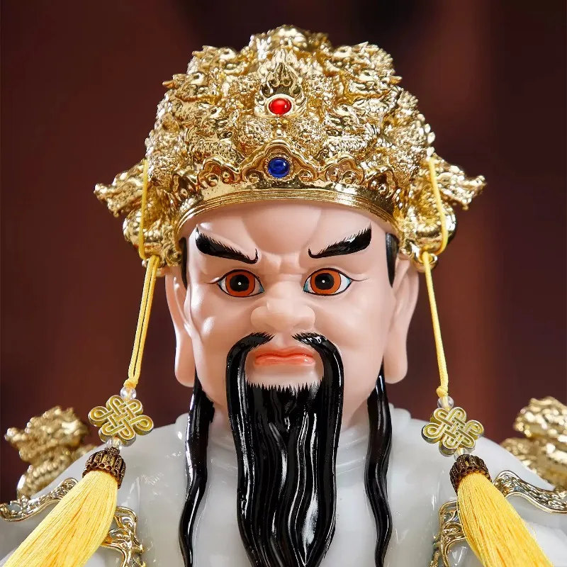 White Stone Dragon Prince Sculpture Indoor Worship Table Dragon God Fortune Attract Desktop Craft Ornament Hand Carved Dragon