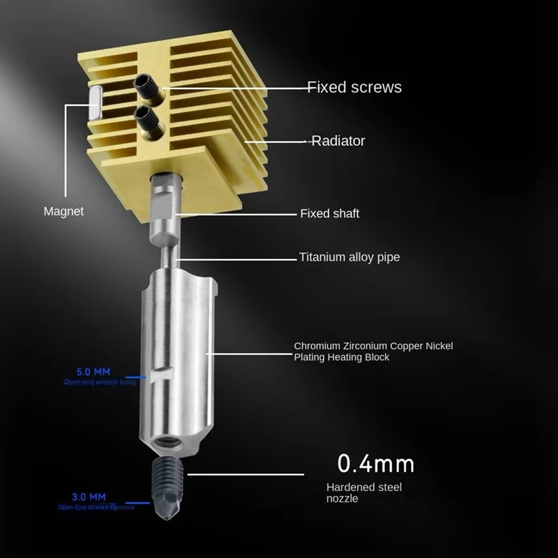 ABDJ-Upgrade For Bambu Lab A1 Hotend A1 Nozzle Assembly Hotend Kit 0.4Mm Replacable Hardened Steel Nozzle 3D Printer Parts