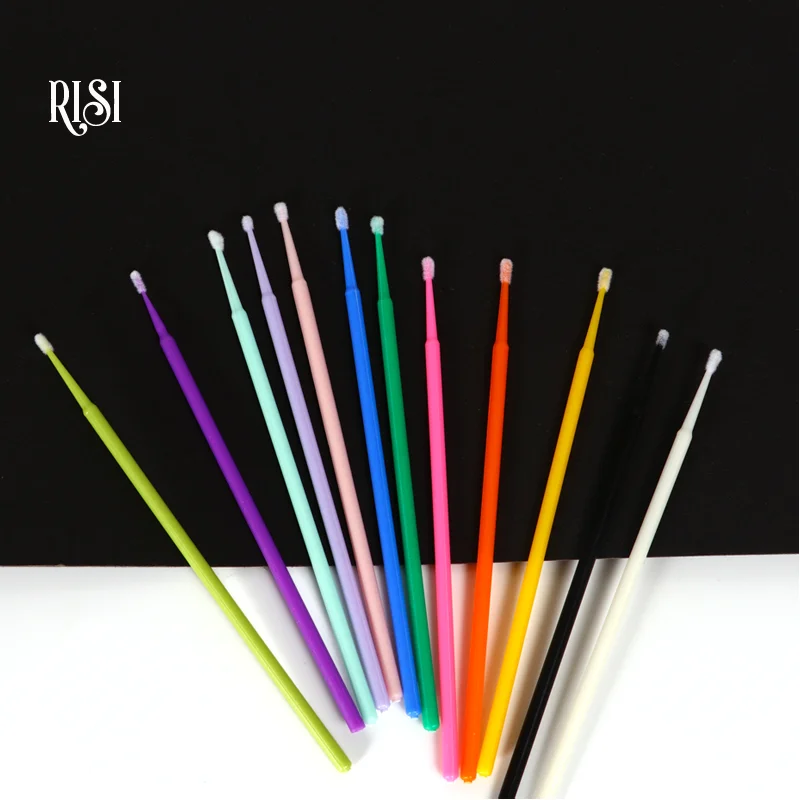 RISI New Micro Swabs Eyelash Disposable Eyelash Brushes Swab Microbrushes Eyelash Extension Tools Lash Applicators