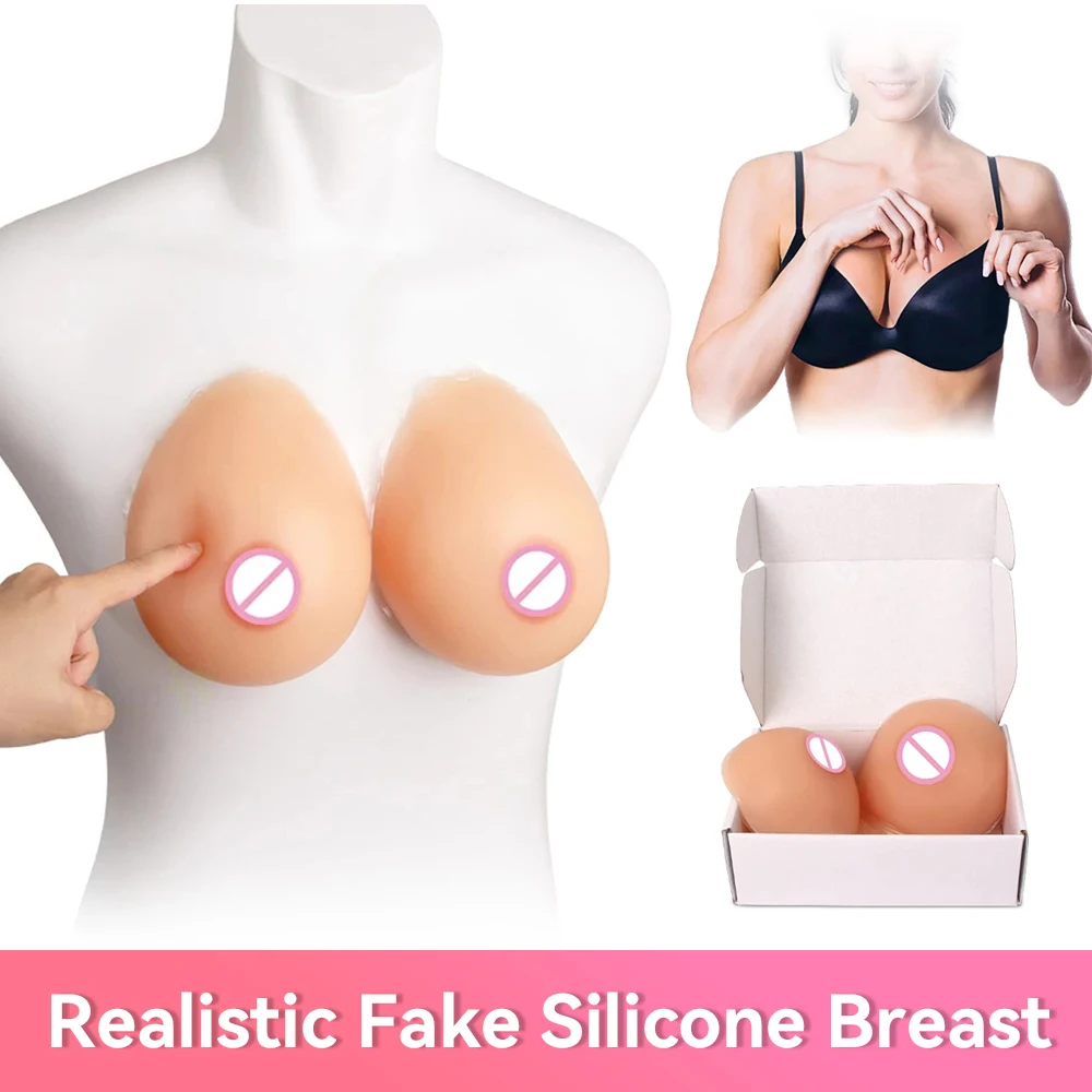 Realistic Fake Boobs Tits Sissy Silicone Breast Form Fake Chest For Crossdresser Shemale Transgender Drag Queen Costume Cosplay