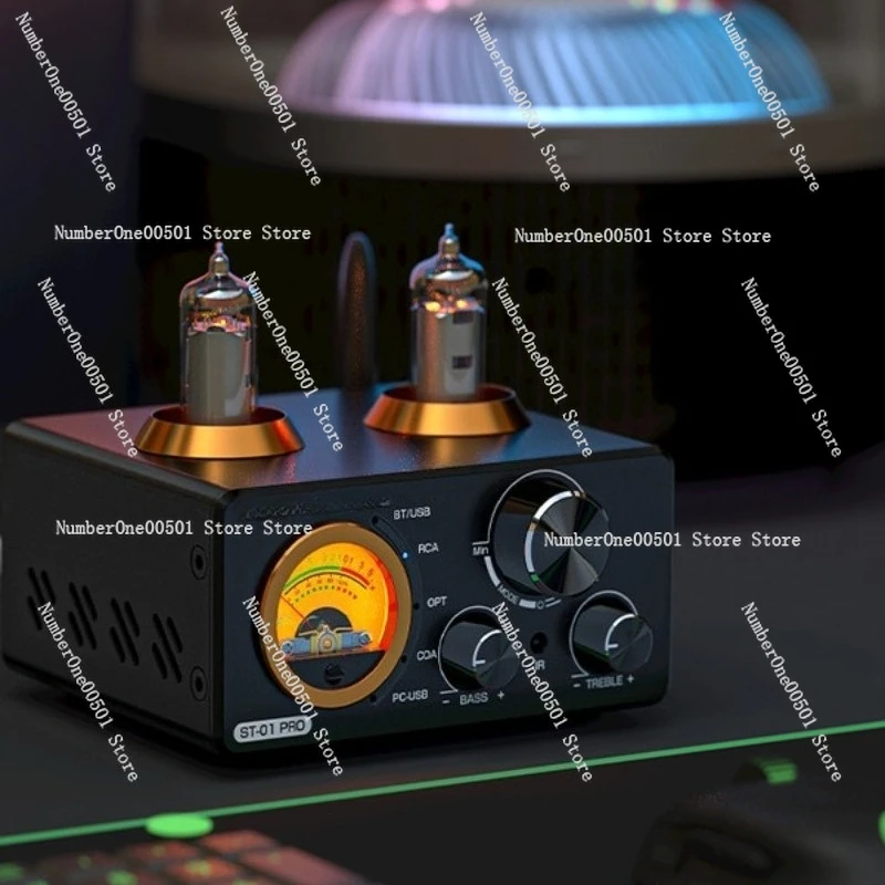Bluetooth 5.0 Vacuum Tube 200W Power Amplifier, Optical Fiber Coaxial Computer USB Sound Card U Disk Full Decoding Brave VU Head