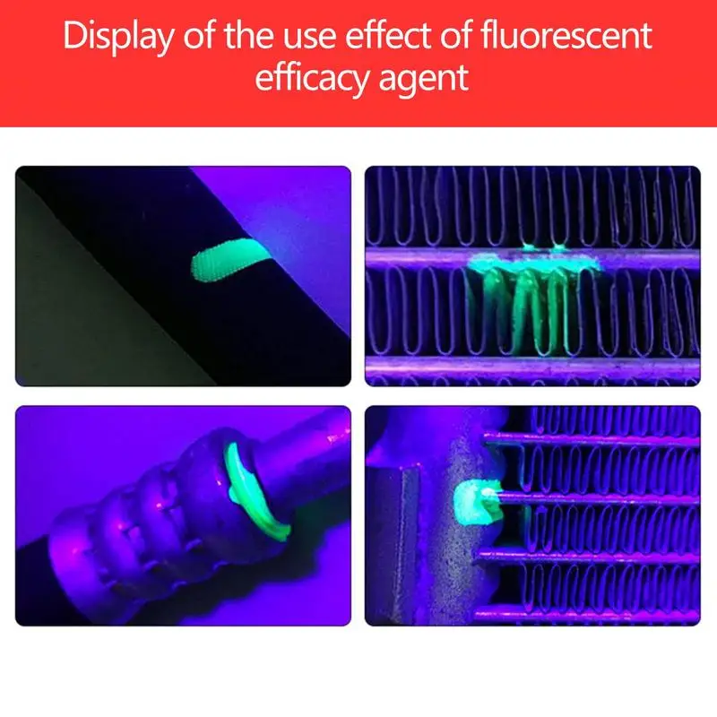 Universal Fluorescent Oil Leak Detector Test UV Dye Agent Automotive Air Conditioning Repair Tool for Car A/C Pipeline Repairing