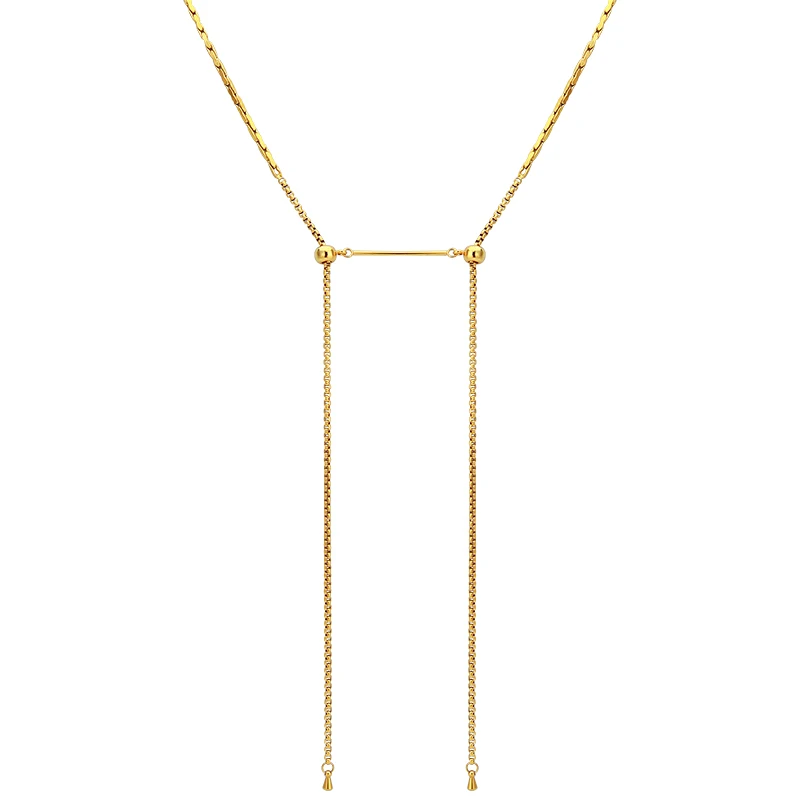 VAROLE 30in Adjustable Balance Bar Necklace For Women Jewelry Stainless steel 18K Gold Plated Pendants Necklaces Fashion Choker