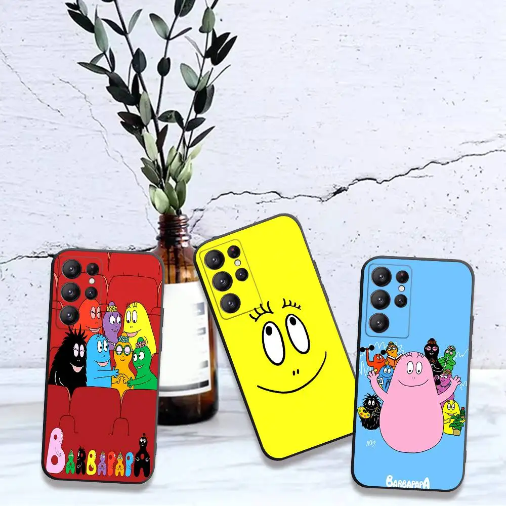 Cute Cartoon Les Barbapapa Phone Case For Samsung S 24 fe 25 Ultra plus 20 lite 21 30 22 23 24 22 Ultra 5G Fundas
