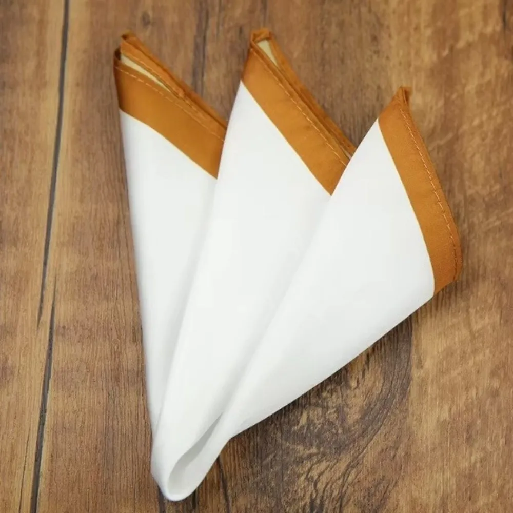 23*23cm Classic Red Edges Pocket Square Wedding Solid Multi-color Wedding Handkerchief Party Groom Accessory Wedding Ceremony