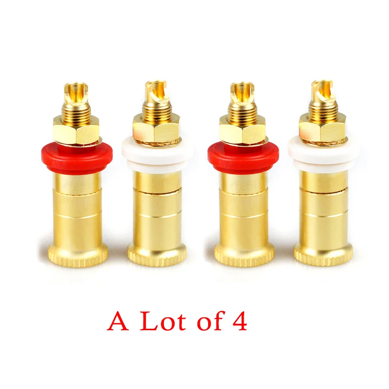 HIFI Copper Speaker Socket Audio Speaker Terminal Connector Binding Post Amplifier Cupper Gold-plated Banana Socket Junction Box