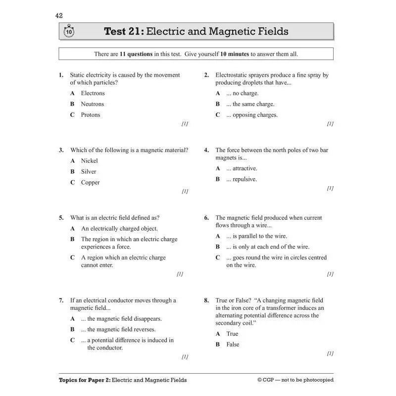 تتضمن اختبارات GCSE Physics Edexcel لمدة 10 دقائق على الإجابات منشورات مجموعة التنسيق بين كتب CGP 9781789080803 Book