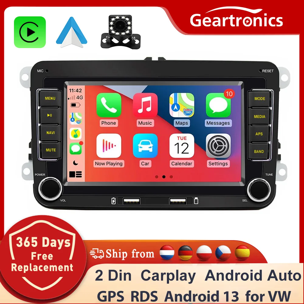 Car Radio Android Carplay For VW Volkswagen Skoda Octavia Golf 5 6 Touran Passat B6 Polo Jetta Android 13 2Din Multimedia Player